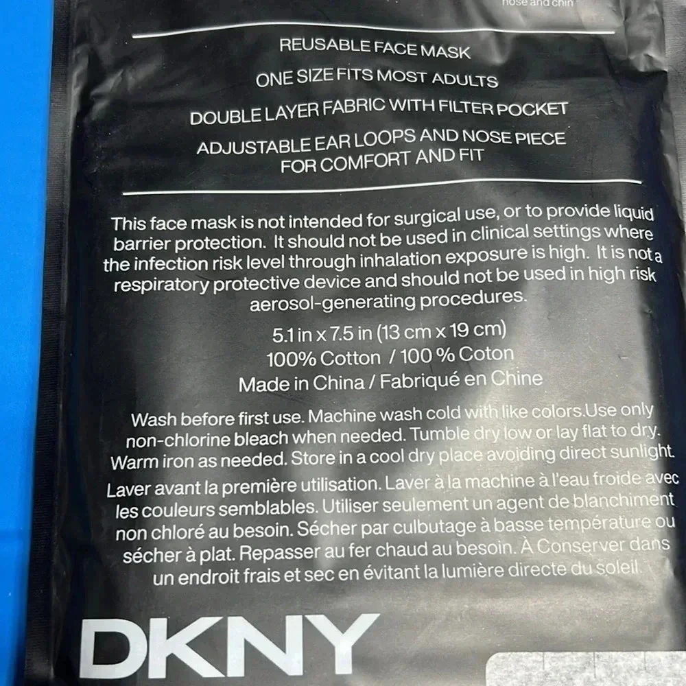 NWT DKNY Reusable‎ Face Masks 5 Pack